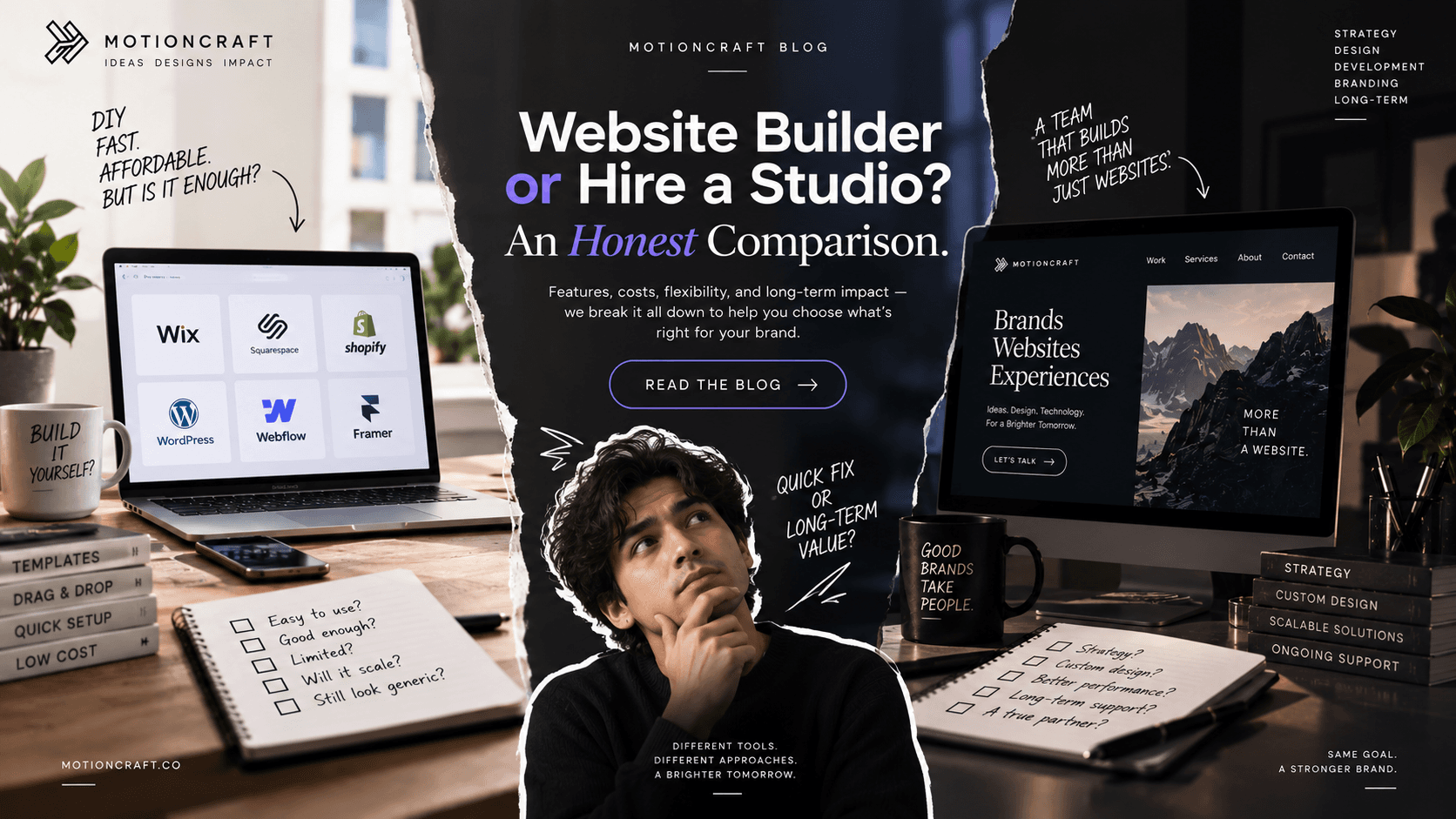 Website builder or hire a studio? An honest comparison