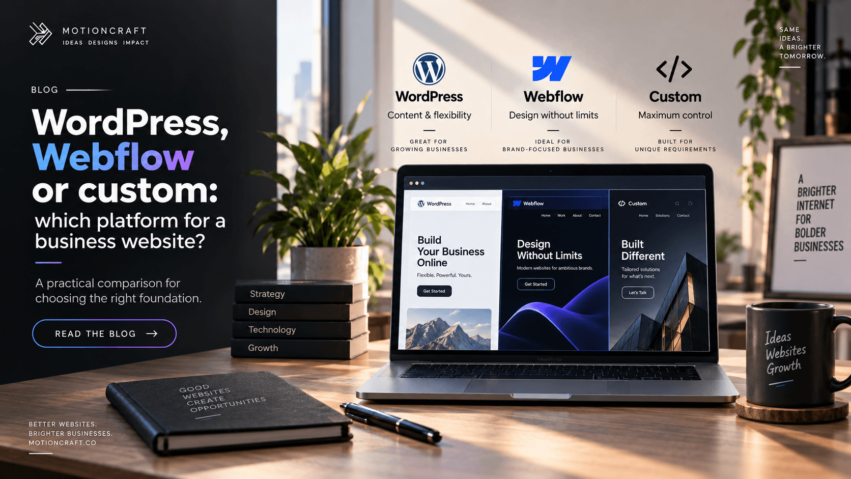 WordPress, Webflow or custom: which platform for a business website?